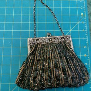 Antique Green Beaded Art Deco Bag/Purse